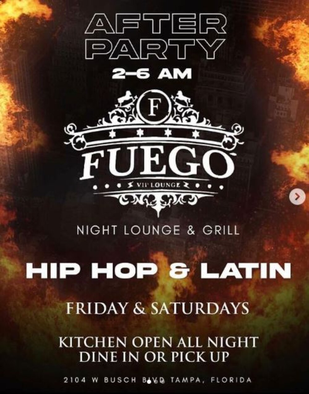 Fuego VIP Lounge Friday & Saturday Hip Hop & Latin After Party, 2-6AM