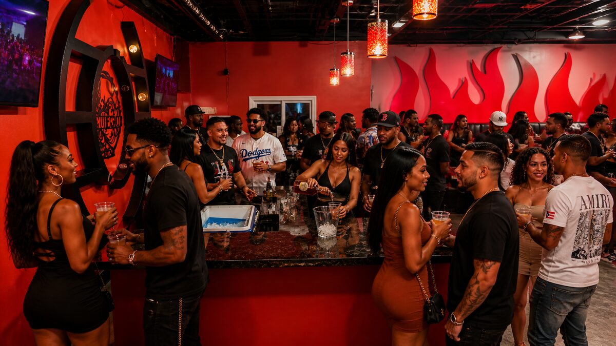 Crowd at the bar inside Fuego VIP Lounge